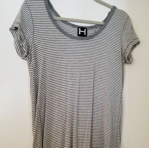 Grey & white striped top